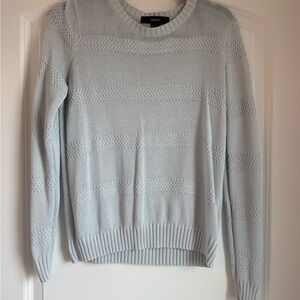 Forever 21 Blue Crew Neck Sweater with Ribbed Trim